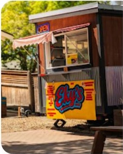 Eky's yellow Turkish food cart in Bend